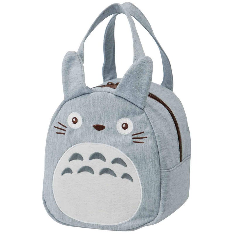 Skater Totoro Die Cut Lunch Bag with Zip Closure - Totoro Grey - Image 1